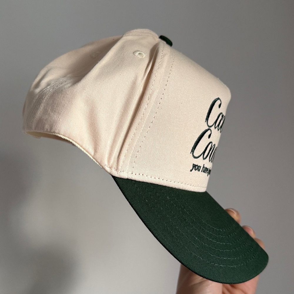 Eleven Eleven CAVIAR COWBOY CAP IN BEIGE & FOREST GREEN - Picture 6 of 8